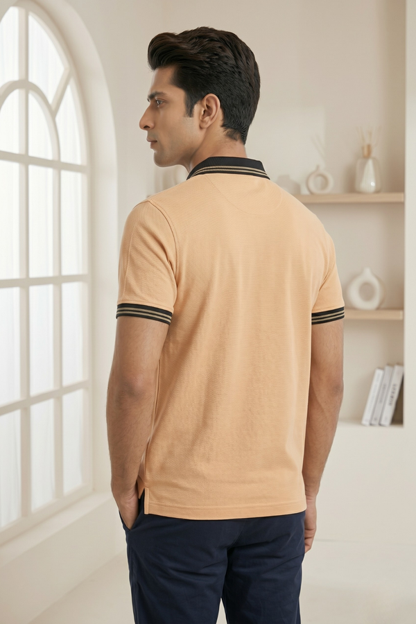 Mens Half Zip Polo T-Shirt