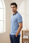 Mens Half Zip Polo T-Shirt