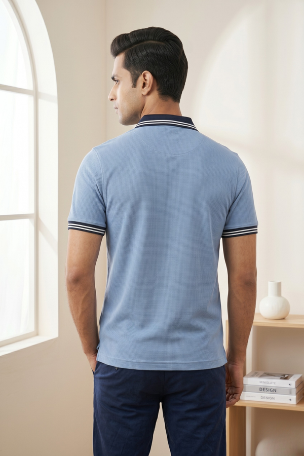 Mens Half Zip Polo T-Shirt