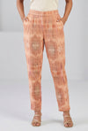 Women's Peach Printed High-Rise Tapered Pants