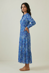 Royal Azure Paisley Shirt Dress