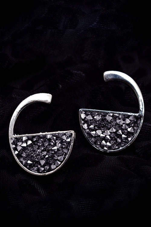 Silver Tiny Crystal Stud Earrings