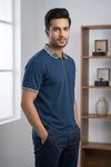Mens Half Zip Polo T-Shirt