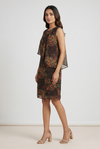 Noir Blossom Layered Shift Dress