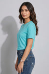 Sky Blue Casual Cotton T-Shirt