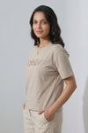 Women Minimal Embroidery Casual T-Shirt