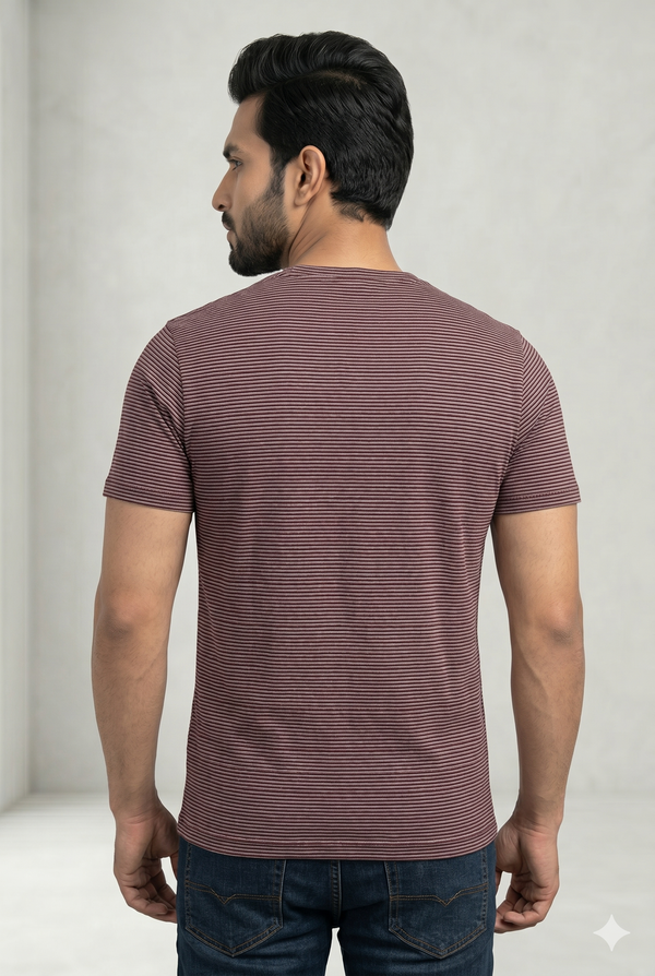 Men's Striped Crew Neck T-Shirt