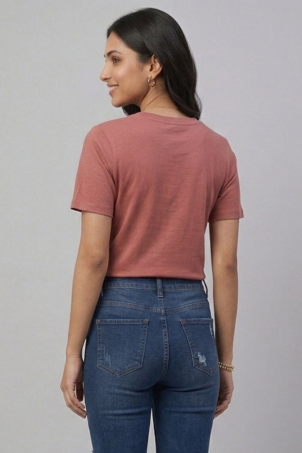 Women Floral Text Print Casual Tee