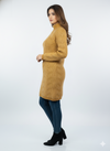 Moda Elementi Textured Long Knit Cardigan