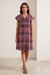 Women's Checked Layered Ruffle Dress