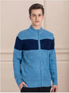 Colourblocked Turtle Neck Long Sleeves Woollen Cardigan Sweater