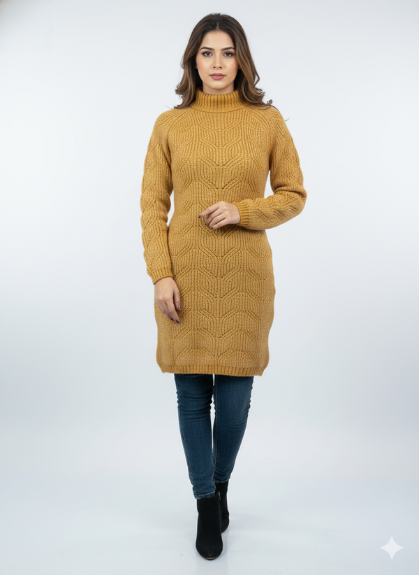 Moda Elementi Textured Long Knit Cardigan