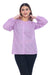 Women's Lilac Embroidered Cotton Shirt Full Sleeves