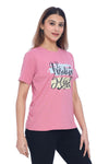 Women's Pink "Positive Mind" Graphic T-Shirt