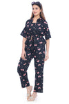 Women's Black Floral Printed Co-Ord Set