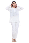 Moda Elementi Cotton Chikankari Kurta Set - White