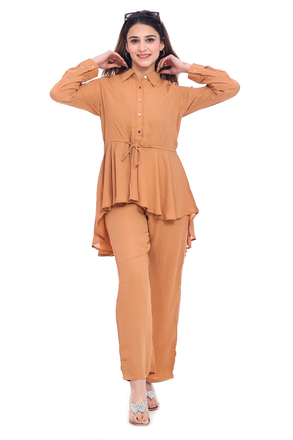 Moda Elementi Women’s Camel Cord Set