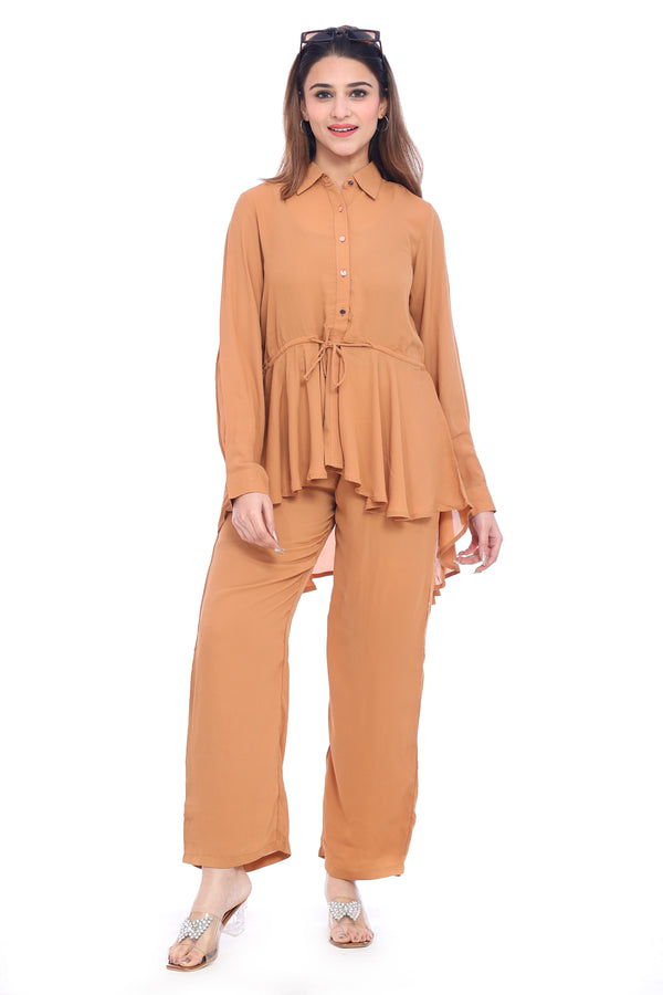 Moda Elementi Women’s Camel Cord Set