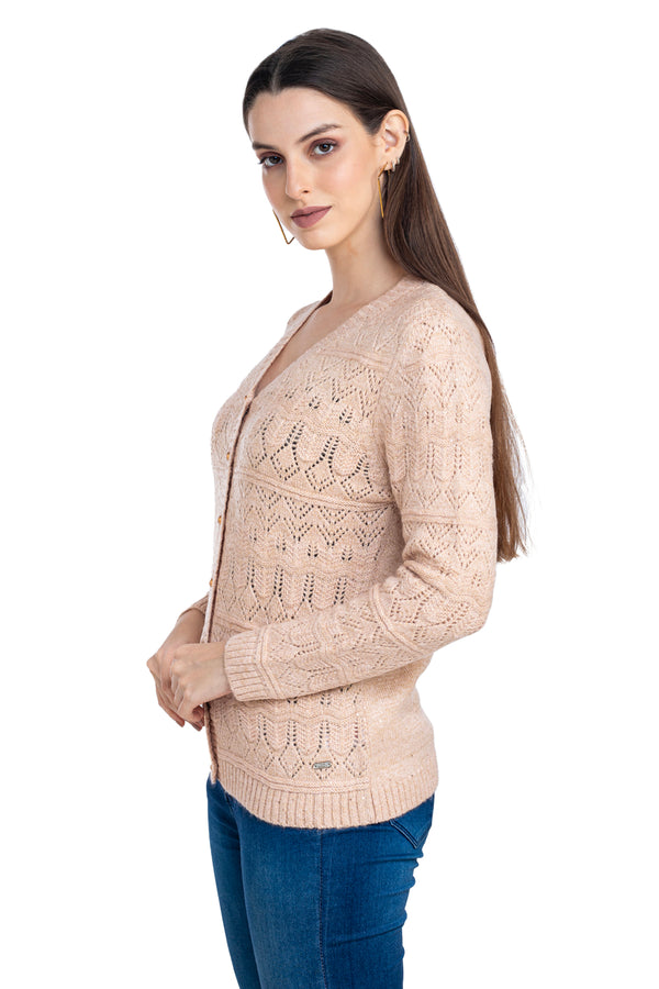 Moda Elementi Women's Pastel Peach Sweater