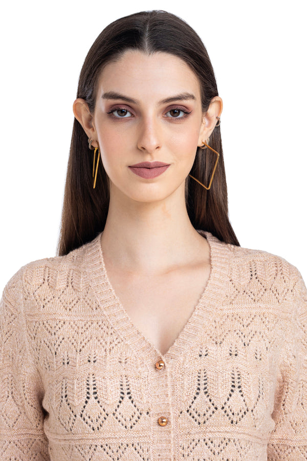 Moda Elementi Women's Pastel Peach Sweater