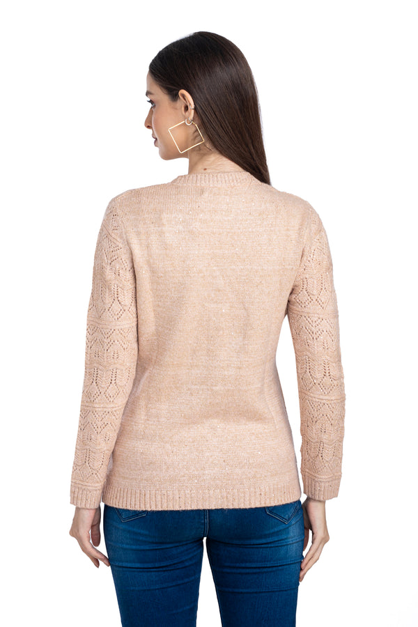 Moda Elementi Women's Pastel Peach Sweater