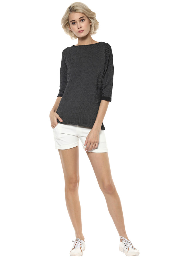 Laser Strip Duster Casual Top - MODA ELEMENTI