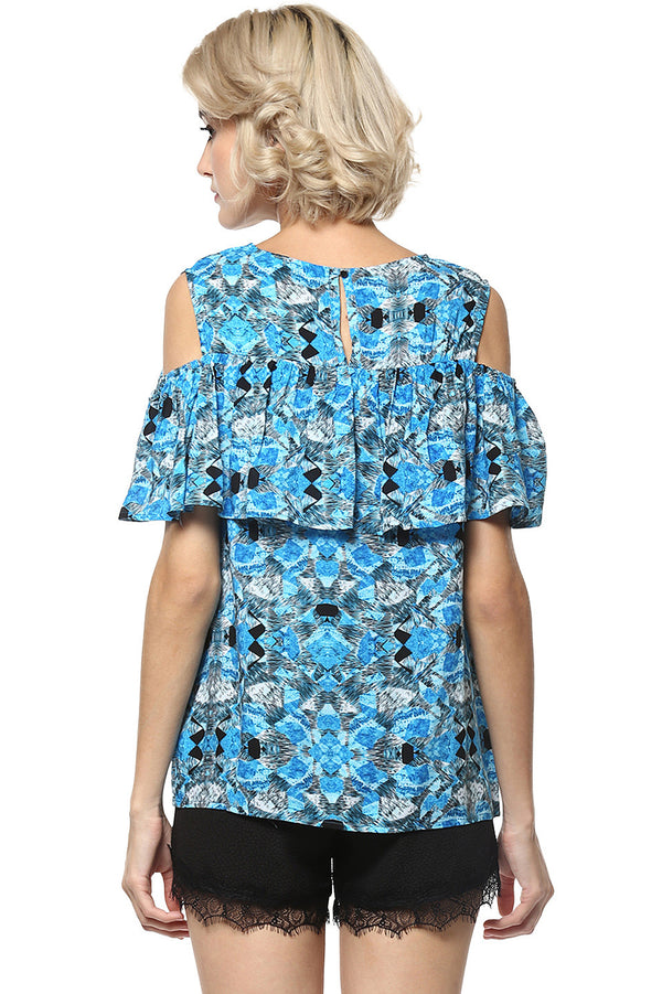 Deep Sea Cold Shoulder Top - MODA ELEMENTI