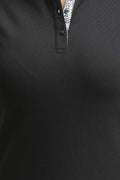Grain Printed Collar Polo T-Shirt - MODA ELEMENTI
