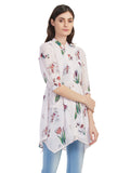 Front Buttoned Floral Printed Dress