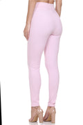 Solid fit pink Leggings for women