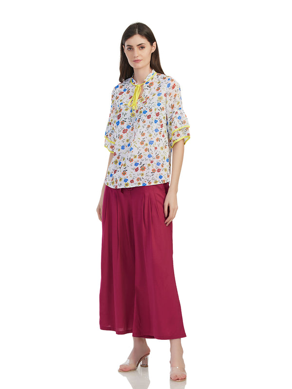 Flower Printed Tie up Top
