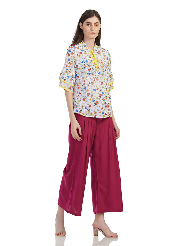 Flower Printed Tie up Top