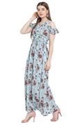 Floral Breeze Cold Shoulder Maxi Dress