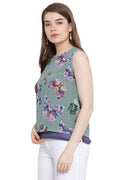 Butterfly Printed Sleeveless Top