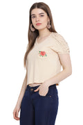 Sleeve Cut Out Casual Top