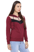 Casual Block Stripes Zipper Sweatshirt