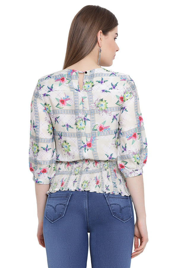 Floral Tassel Top