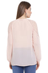 Front Tie Solid Full Sleeve Top