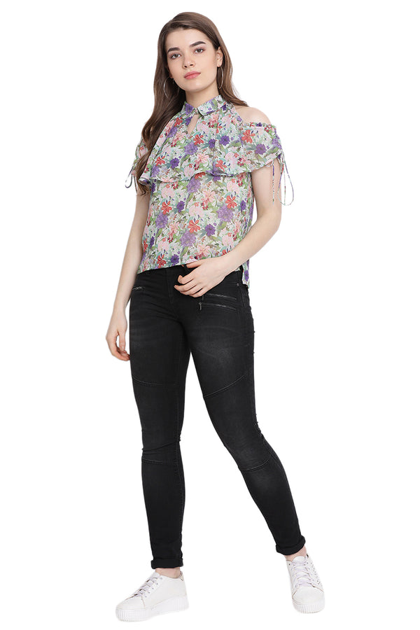 Formal Smart Floral Top