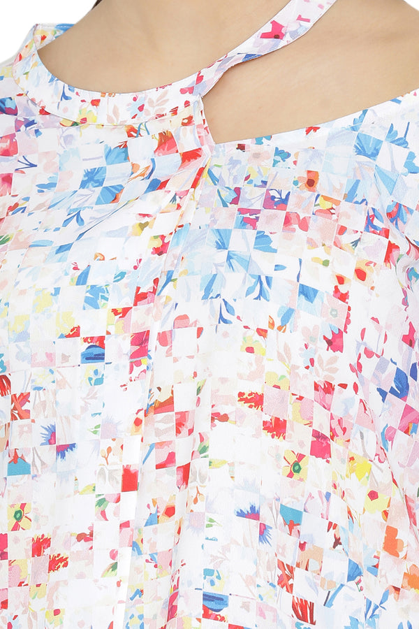 Abstract Printed Self Designed Top