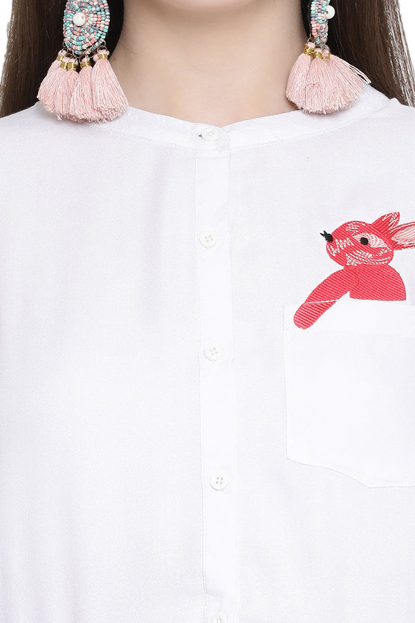 Full Sleeve Self Designed Casual Shirt