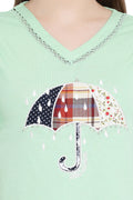 Rainy Day Patched Casual Top