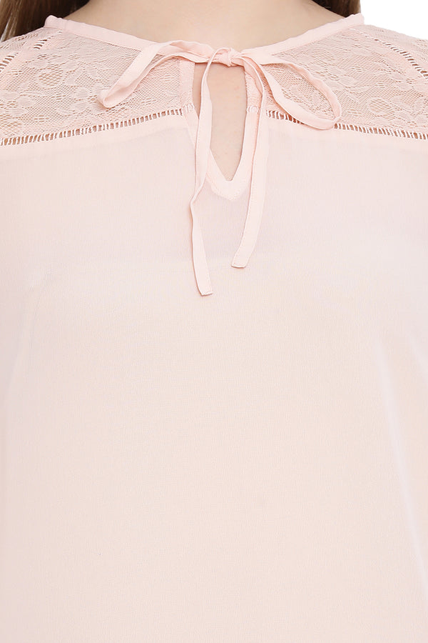 Front Tie Solid Full Sleeve Top