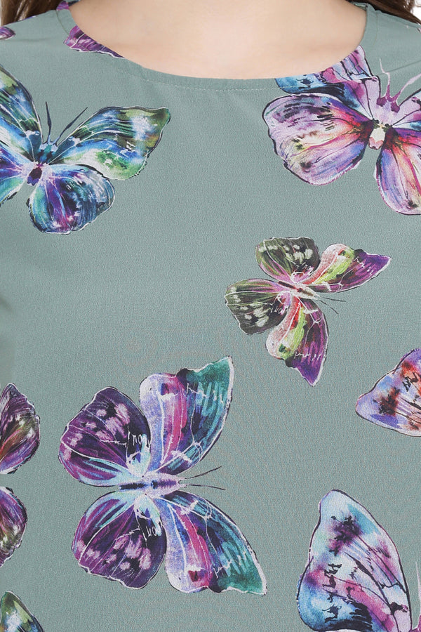 Butterfly Printed Sleeveless Top