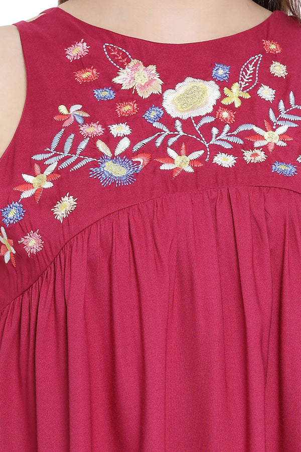 Floral Love Embroidered Sleeveless Top