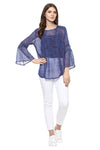 Self Designed Bell Sleeve Casual Top - MODA ELEMENTI