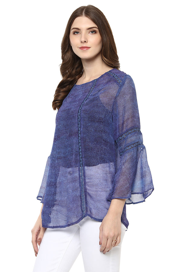 Self Designed Bell Sleeve Casual Top - MODA ELEMENTI