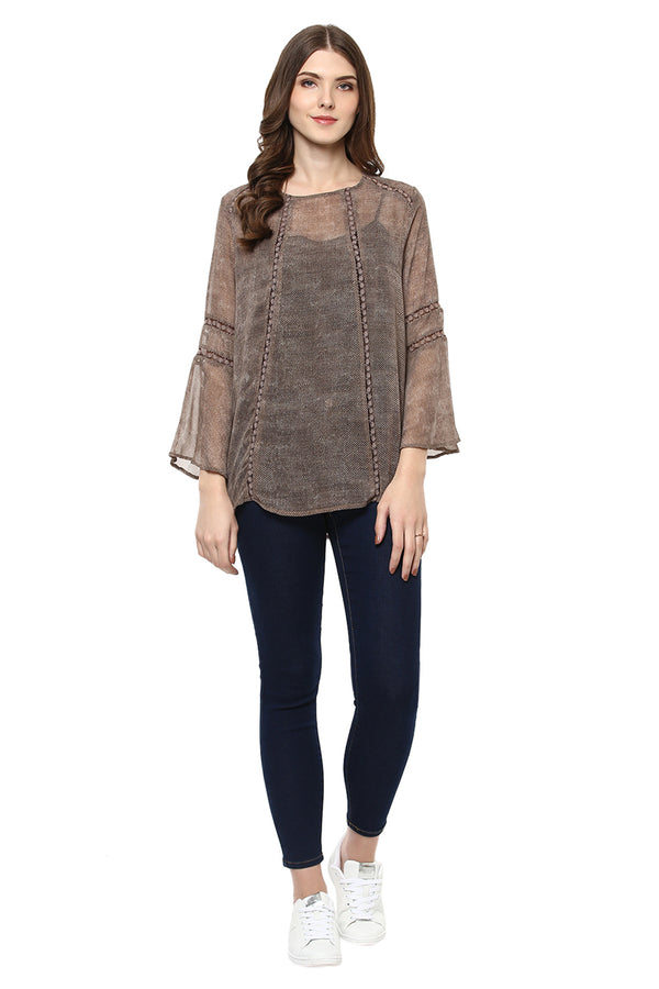 Self Designed Bell Sleeve Casual Top - MODA ELEMENTI