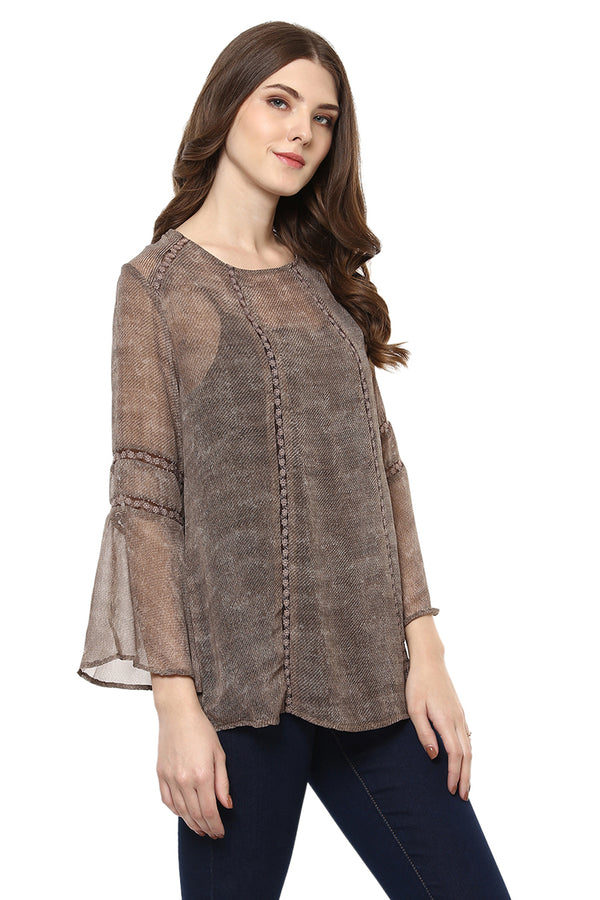 Self Designed Bell Sleeve Casual Top - MODA ELEMENTI