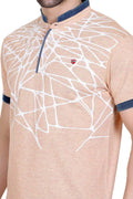 Axmann Abstract Printed Men Mandarin Collar T-Shirt